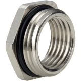SKINDICHT® MR-M 6 kt. - Hexagonal brass reducer with guiding notch for O-ring (recess)